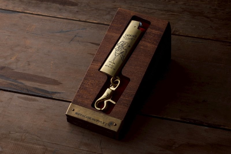 Bic/黄铜打火机套-太空老菸枪 - 钥匙链/钥匙包 - 铜/黄铜 橘色