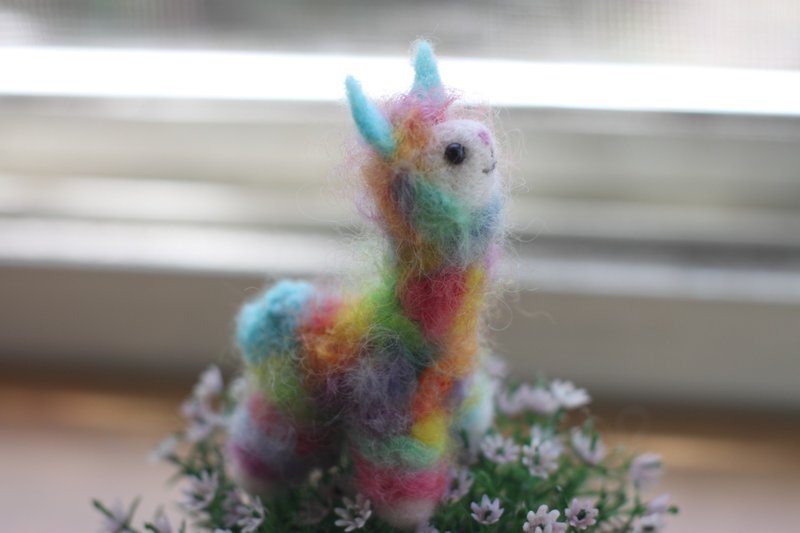 彩虹迷你羊驼吊饰兼项链 2016年新色 订制款 - 项链 - 羊毛 多色