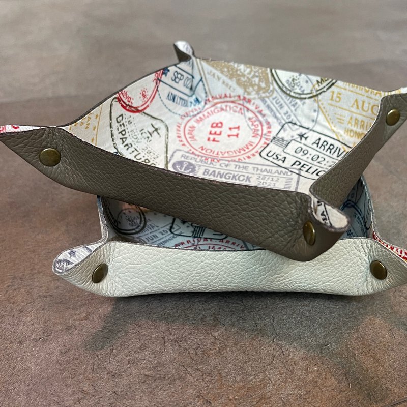 双面皮革置物盘 收纳盘 钥匙饰品收纳 可定制 - 收纳用品 - 真皮