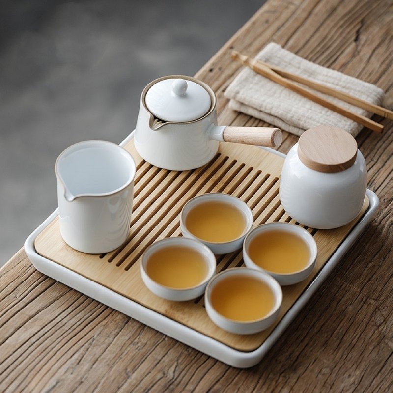 闻说|日式悦白简约茶壶茶具套装 - 茶具/茶杯 - 陶 白色