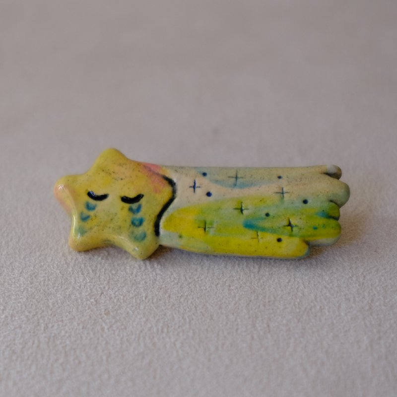 Suànn-Sian . 哭泣流星 | 别针 小胸针 - 胸针 - 陶 多色