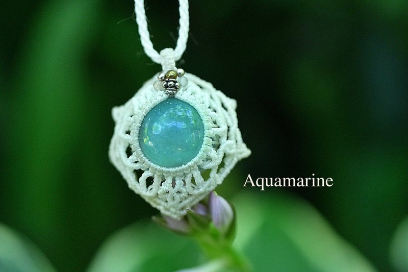 曼陀罗★海蓝宝石 编织项链 2064 - 项链 - 宝石 蓝色