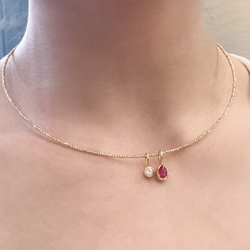 红宝石&钻石项圈 - 项链 - 其他金属