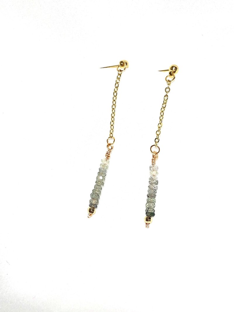 气质迷你渐层刚玉耳环 - 耳环/耳夹 - 其他金属 多色