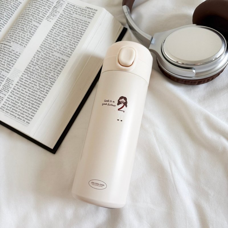 JIN CHA GOD- 保温瓶  God is a good father 耶稣手绘款 - 保温瓶/保温杯 - 不锈钢