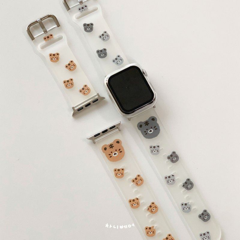 韩国文创 Chanibear Tiger Apple Watch Strap (2color) 手表束带 - 表带 - 硅胶 卡其色