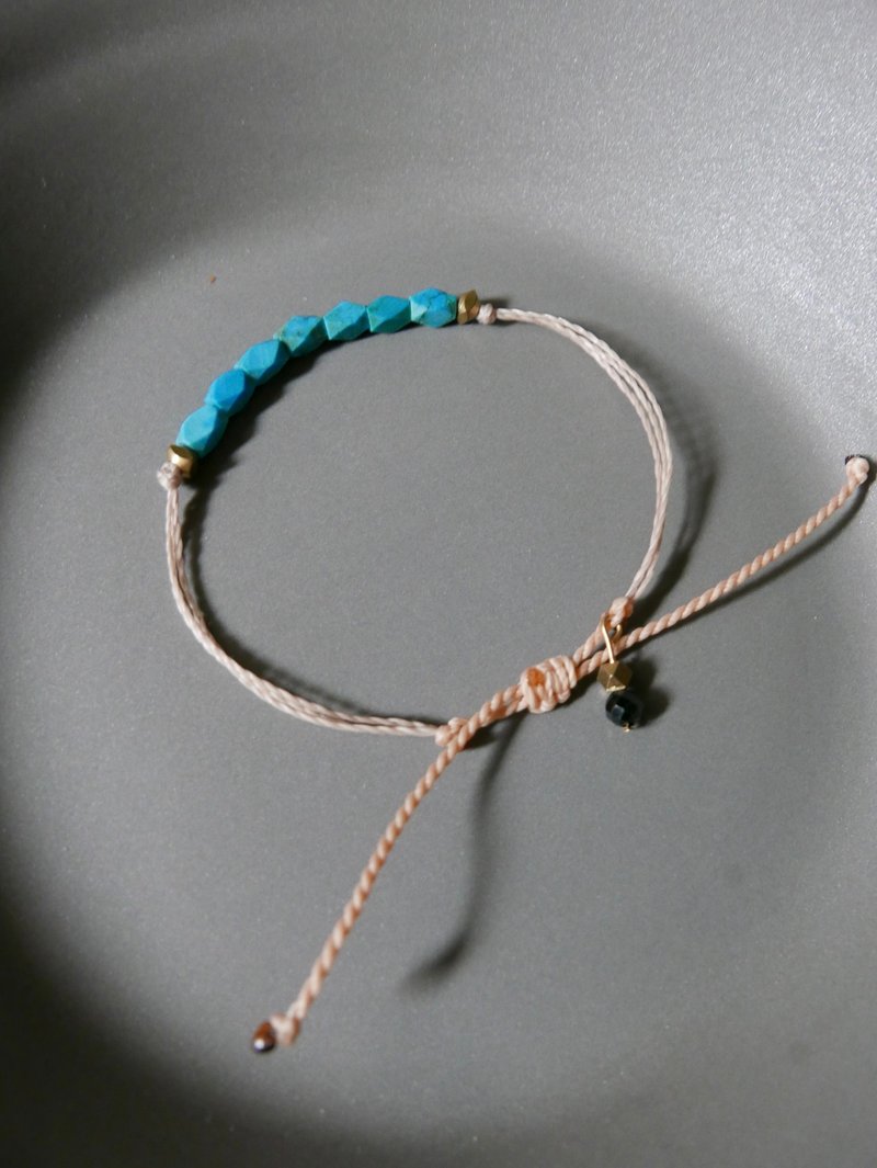 阿富汗蓝松石可调蜡绳 - 手链/手环 - 石头 蓝色