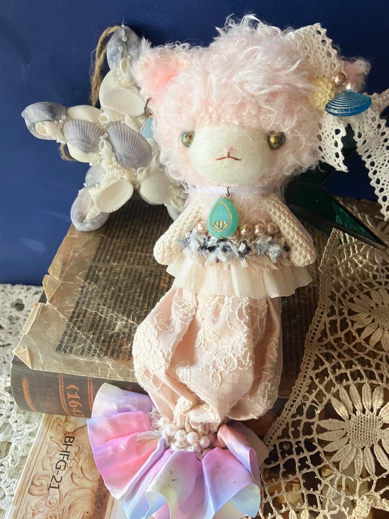 Amigurumi 娃娃夏日美人鱼 - 玩偶/公仔 - 羊毛 粉红色