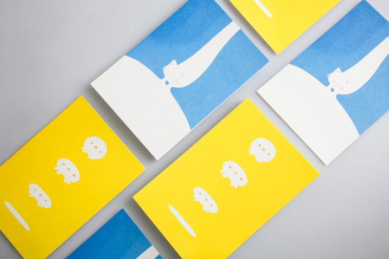 RETRO印刷。变形猫鱼明信片 - 卡片/明信片 - 纸 多色