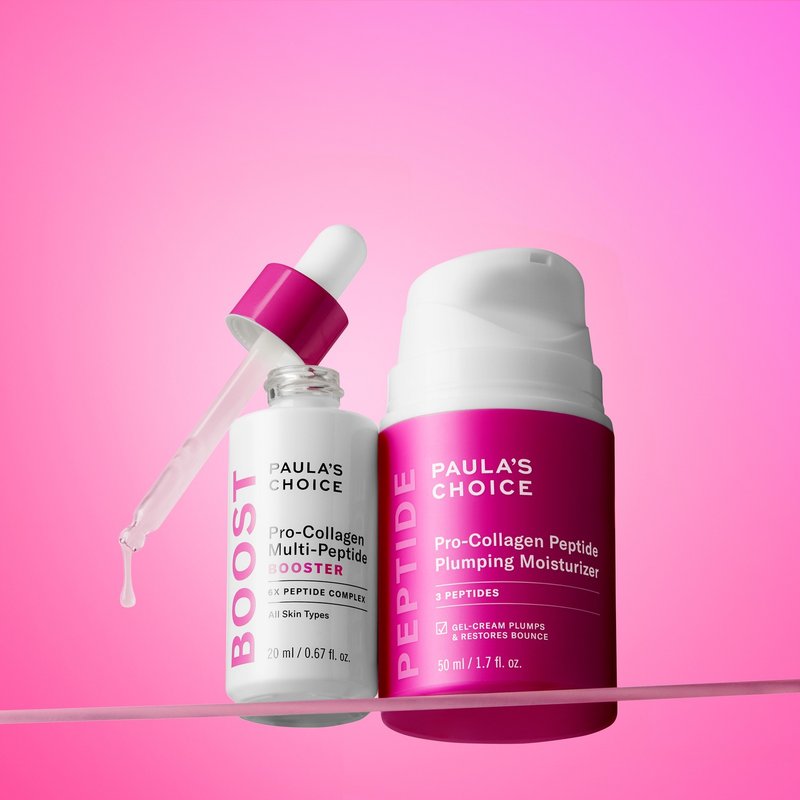 高效抗老【宝拉珍选】高效胜肽胶原紧致精萃+高效胜肽胶原紧致霜 - 精华液/安瓶 - 其他材质 粉红色