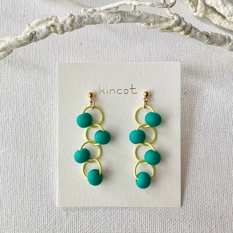 耳夹耳针【绿】 - 耳环/耳夹 - 粘土 绿色