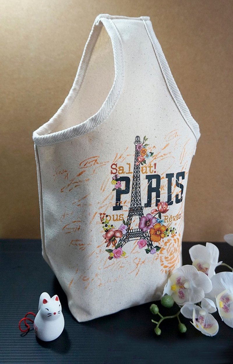 帆布饮料袋 帆布袋 手拿袋 - 手提包/手提袋 - 棉.麻 白色