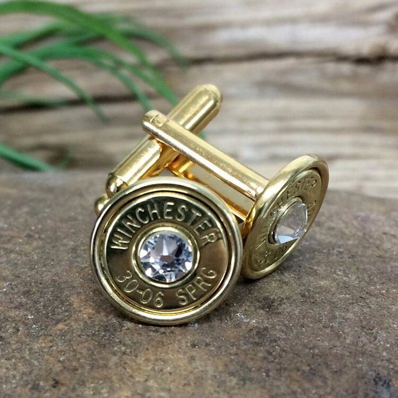Bullet - SPRG步枪子弹 金属水钻袖扣 / 西装衬衫复古造型袖扣 - 袖扣 - 其他材质
