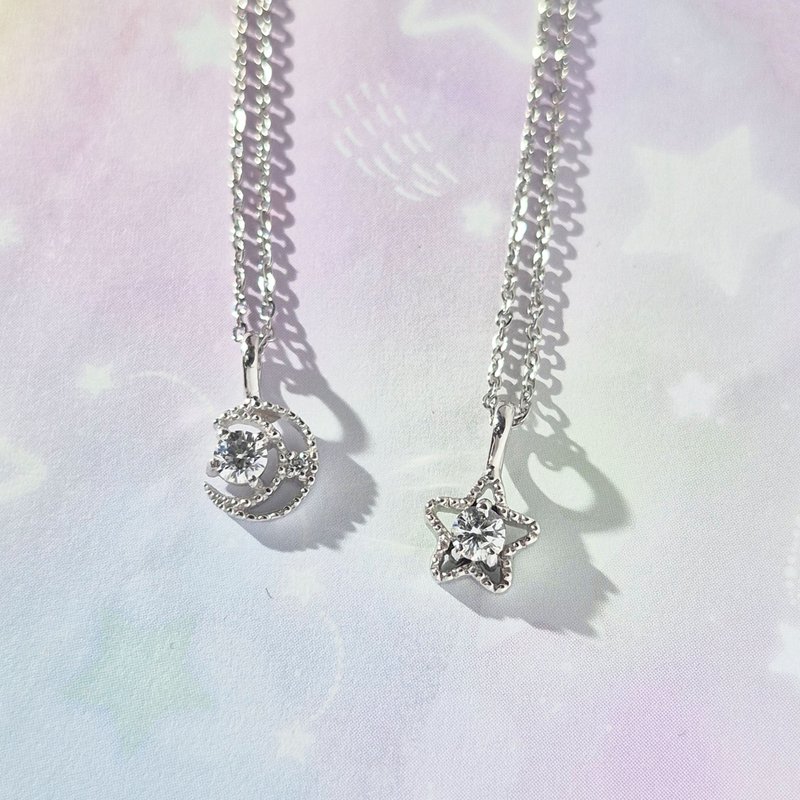 【比法一生】纯银坠子-月光星语  925纯银手作银饰 - 项链 - 银 银色