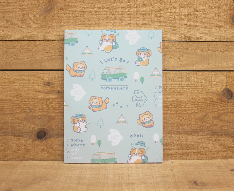 【25K笔记本】 柯基犬25K加厚横线笔记(一起出走)48490 - 笔记本/手帐 - 纸 蓝色