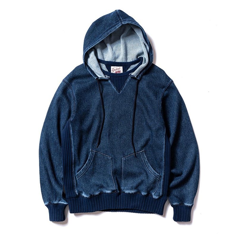 Kaihara Hoodie - 丹宁 Kaihara - 中性连帽卫衣/T 恤 - 棉.麻 蓝色