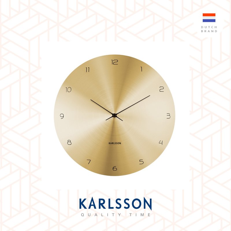 荷兰Karlsson, Wall clock 40cm Dome Disc 拱面薄金色挂钟 - 时钟/闹钟 - 其他金属 金色