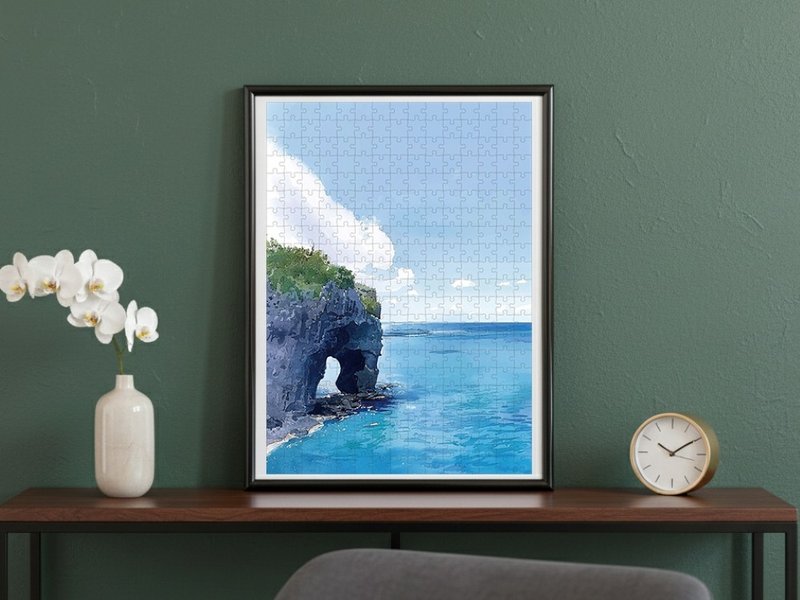 日本制手工拼图・万座毛、冲绳・日本风景・送礼、摆设 - 墙贴/壁贴 - 纸