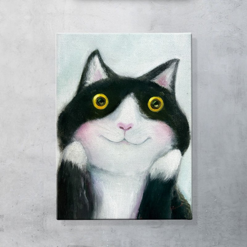 微笑油画系列 奔驰猫 复制画 - 海报/装饰画/版画 - 防水材质