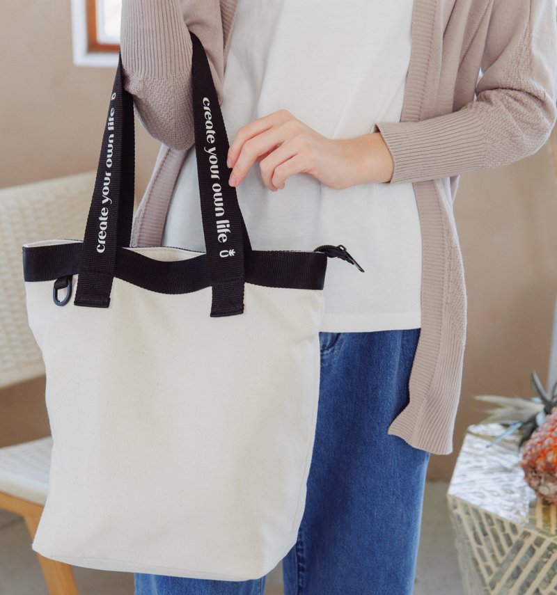 EVOPURE+ 凤梨叶纤维跳色托特包 - 侧背包/斜挎包 - 环保材料 白色