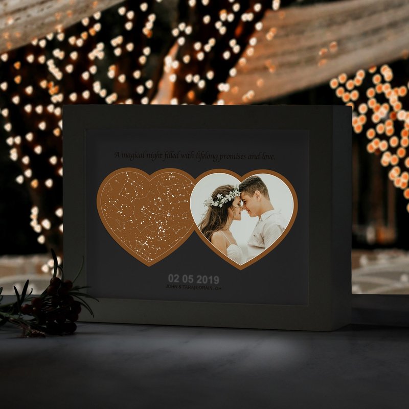定制星空和照片小夜灯 可定时和调光 婚礼布置 新婚礼物 结婚周年 - 灯具/灯饰 - 纸 蓝色