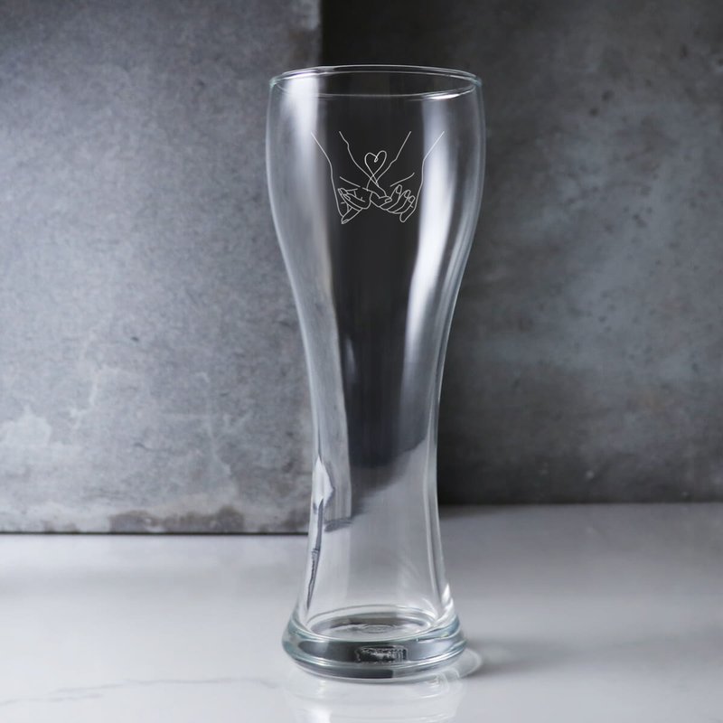 545cc【月老的红线】缘分啤酒杯 情人节送礼 - 酒杯/酒器 - 玻璃 灰色