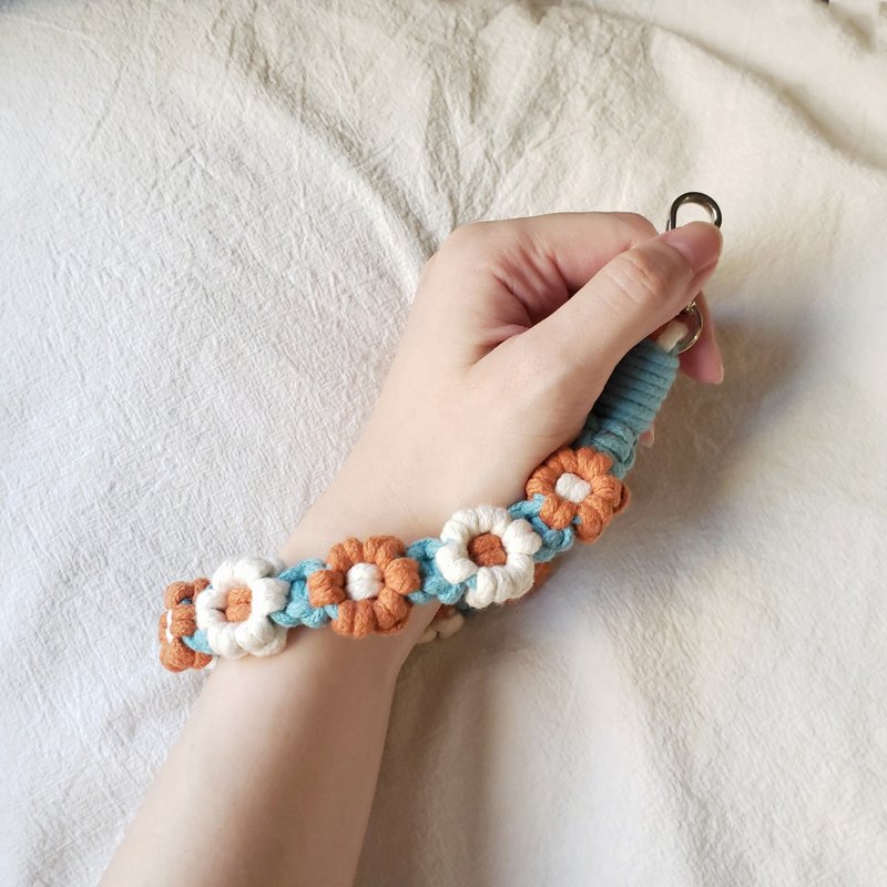 编织花花手机挂绳 手腕挂绳 - 挂绳/吊绳 - 棉.麻 橘色