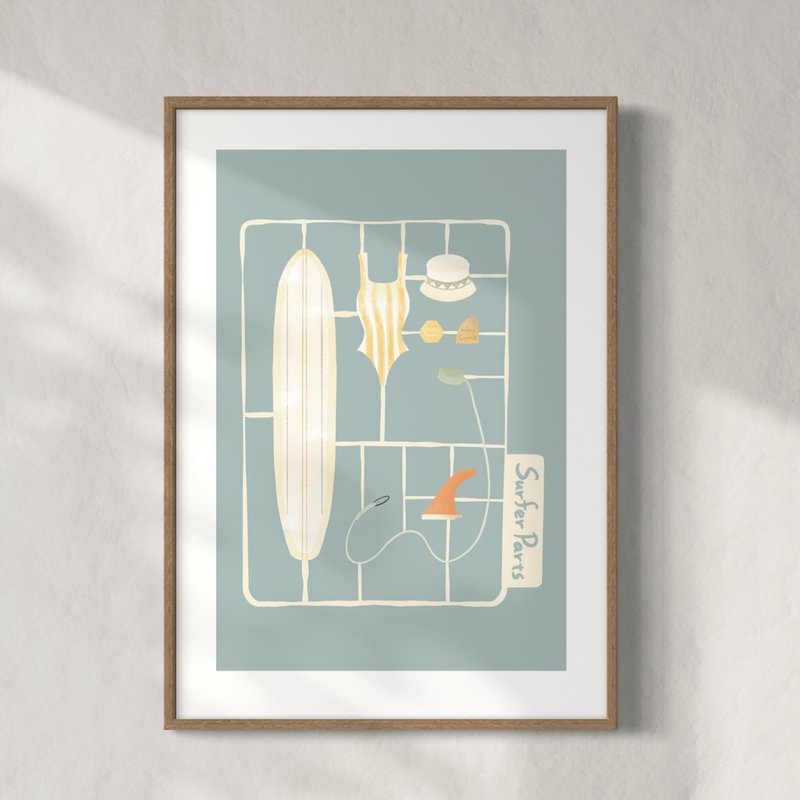Surfer Parts 印刷画作 墙壁装饰 - 海报/装饰画/版画 - 纸 白色