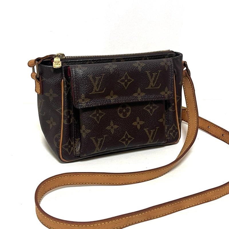 正品 Louis Vuitton 路易威登 VIVACITE PM 肩背包 斜背包 Monogram PVC 皮革 M51165 二手 - 侧背包/斜挎包 - 其他材质 咖啡色