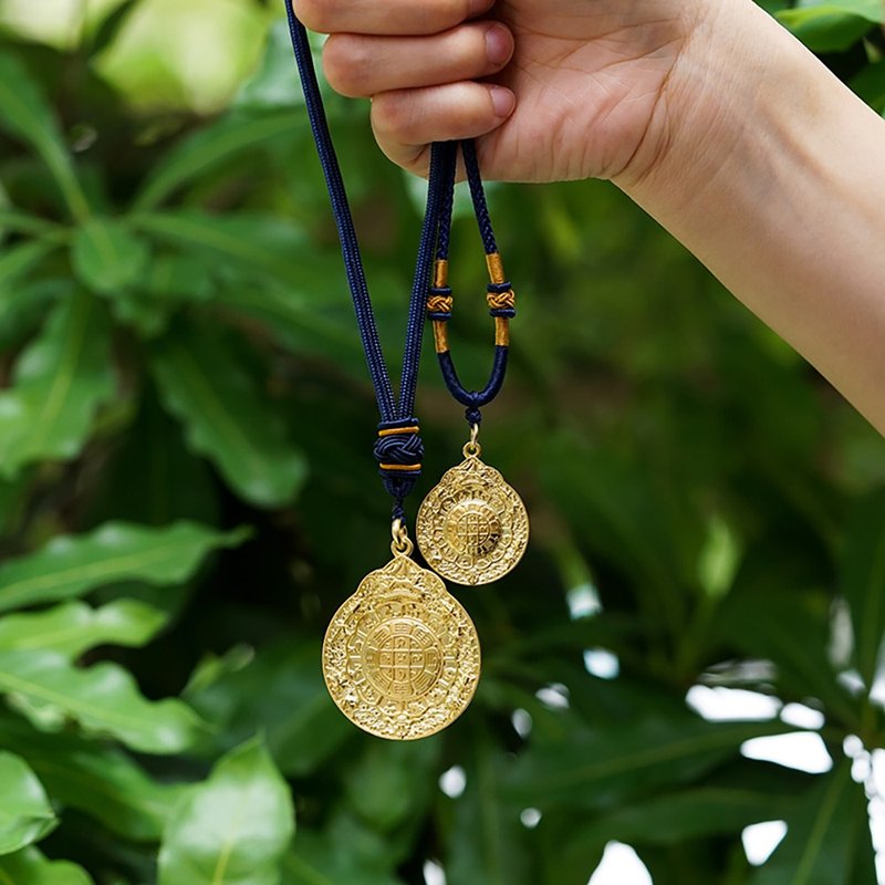 黄铜九宫八卦咒牌 未时原创西藏风水钥匙坠护身转运车包挂件礼物 - 吊饰 - 铜/黄铜