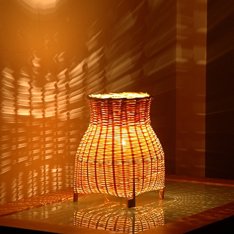 榻榻米禅意床头台灯  竹编渔夫灯 新中式台灯 - 灯具/灯饰 - 竹 多色