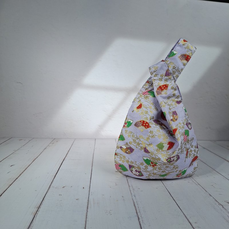 Mini和风袋-和扇(紫) - 手拿包 - 棉.麻 红色