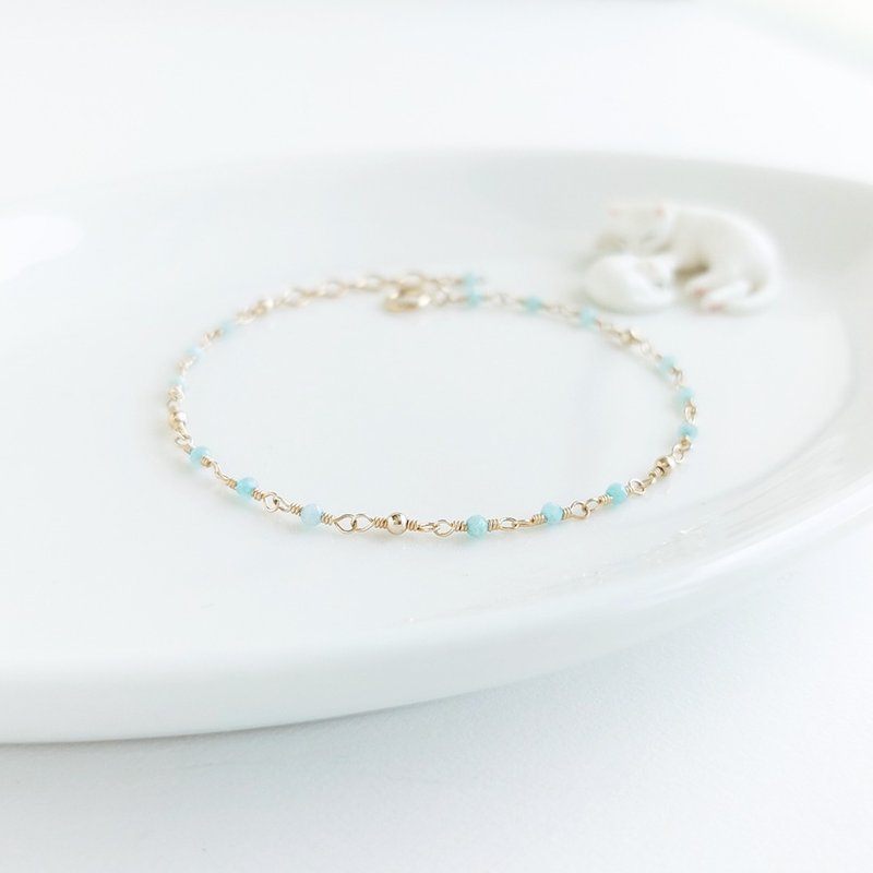 天河石 + 小金球 x 14KGF手链 • 点点星河系列 - 手链/手环 - 半宝石 绿色