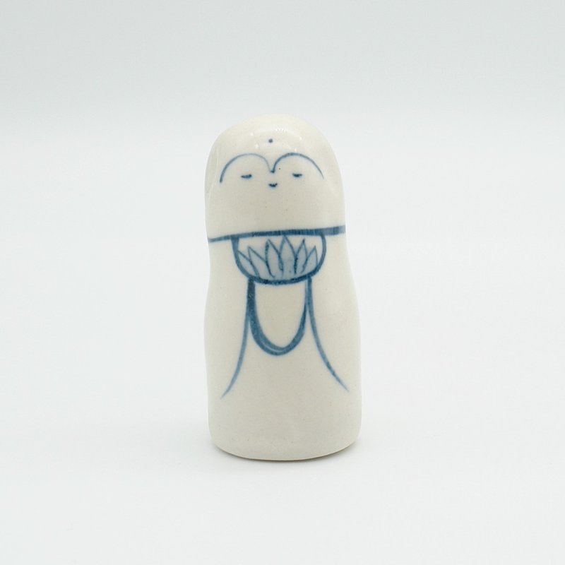 手工陶艺人偶 地藏菩萨 - 摆饰 - 瓷 白色