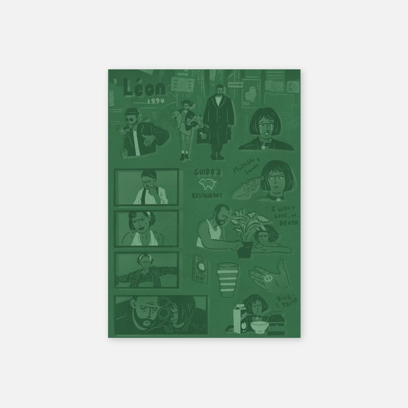终极追杀令  Léon 电影插画贴纸 - 贴纸 - 纸 银色