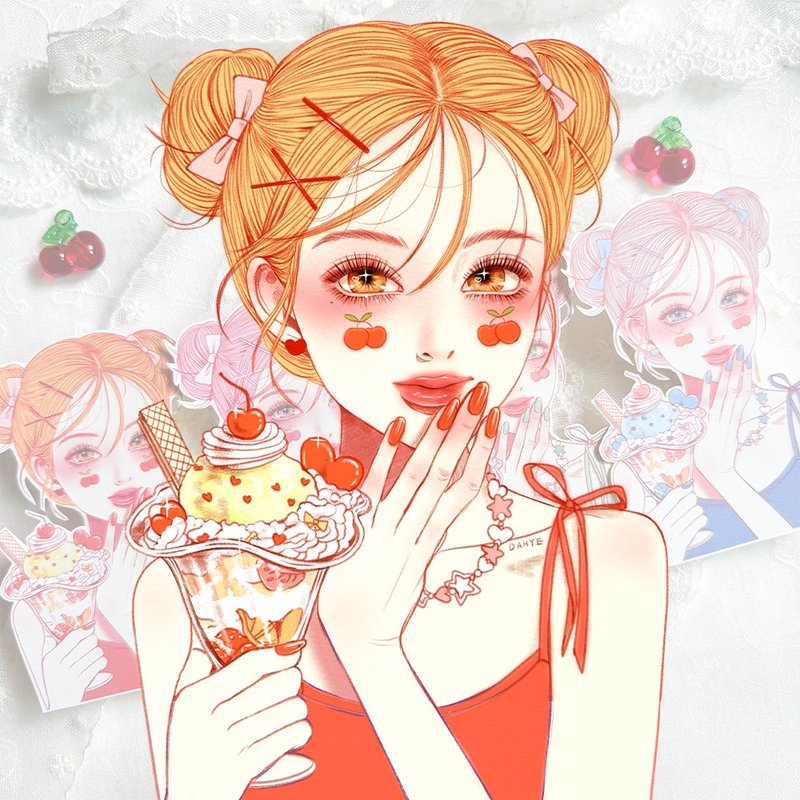 Lili 可爱贴纸 - 贴纸 - 纸 多色