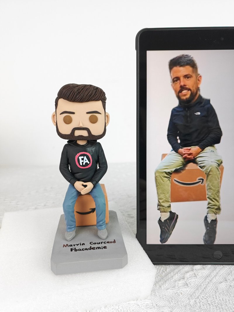 纯手工定制美国Funko Pop 自画肖像公仔娃娃男朋友老公生日礼物 - 玩偶/公仔 - 粘土 多色
