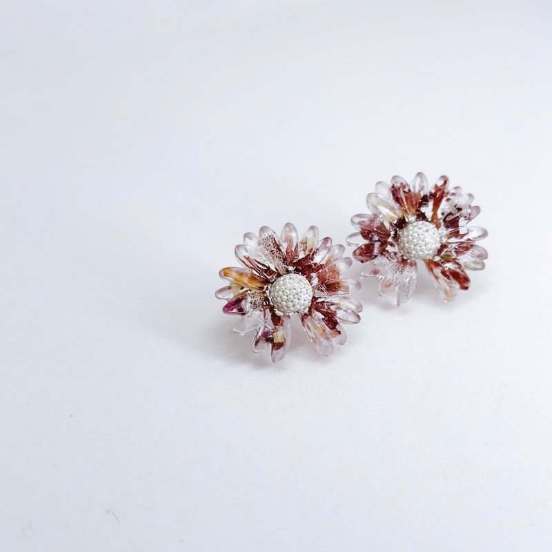 楹蒛 • 押花手工耳环 - 耳环/耳夹 - 植物.花