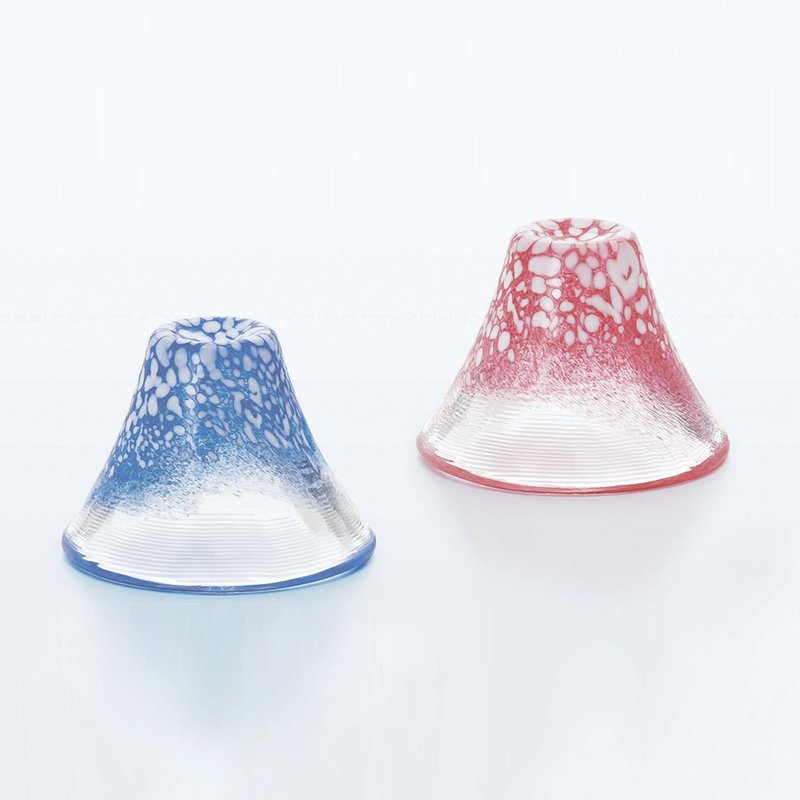 東洋佐々木ガラス 祝福杯 富士山 冷酒杯揃え 青・赤 台湾にのみ発送可 - 酒杯/酒器 - 玻璃 蓝色