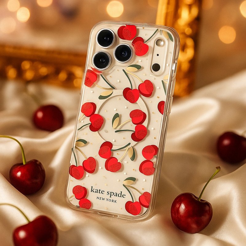 【kate spade】iPhone 17系列 磁吸精品防摔手机壳 娇艳樱桃 - 手机壳/手机套 - 塑料