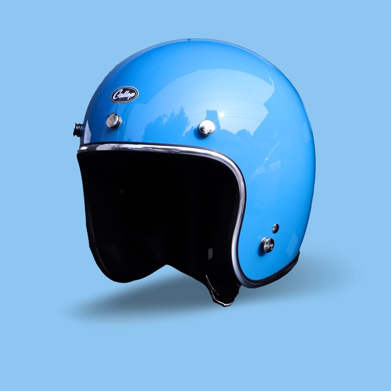 台湾制造 半罩式安全帽 孔雀蓝 复古素色款-共33色蛋型完美比例 - 安全帽 - 其他材质