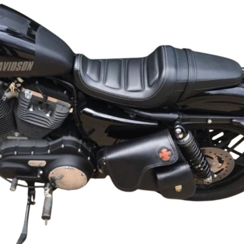 Harley-Davidson Motorcycle Saddle Bag for Sportster (Left Side) Genuine Leather - 侧背包/斜挎包 - 真皮 黑色