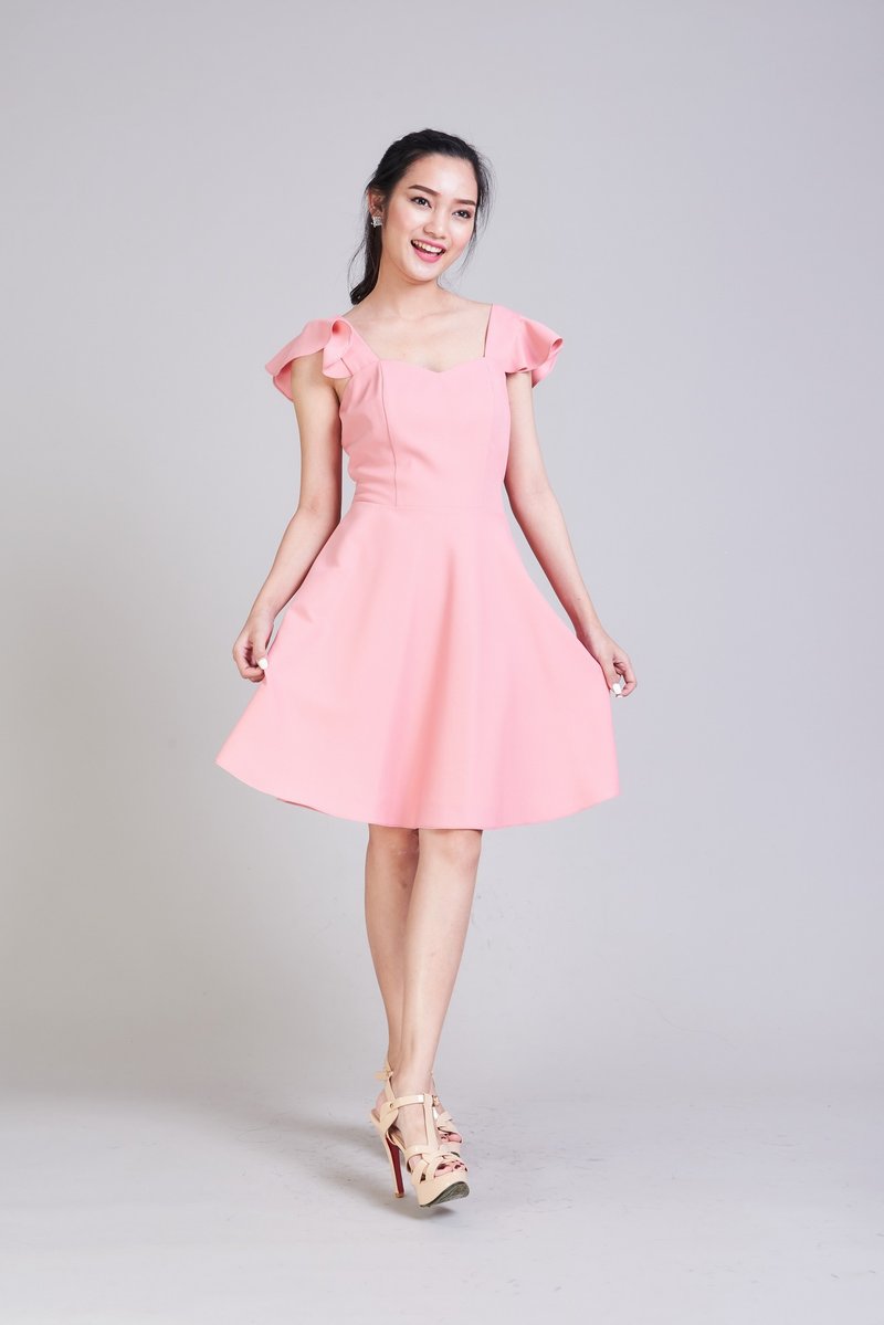 Pink Party Dress Pink Bridesmaid Dress Swing Dress Vintage Retro Summer Dress - 洋装/连衣裙 - 聚酯纤维 粉红色