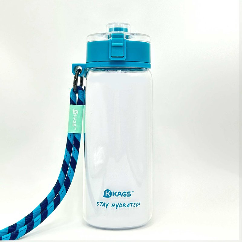 AQUARECHARGE 系列 Tritan 600毫升水壶连弹力斜背带 - 蓝绿色 - 水瓶/水壶 - 塑料 粉红色