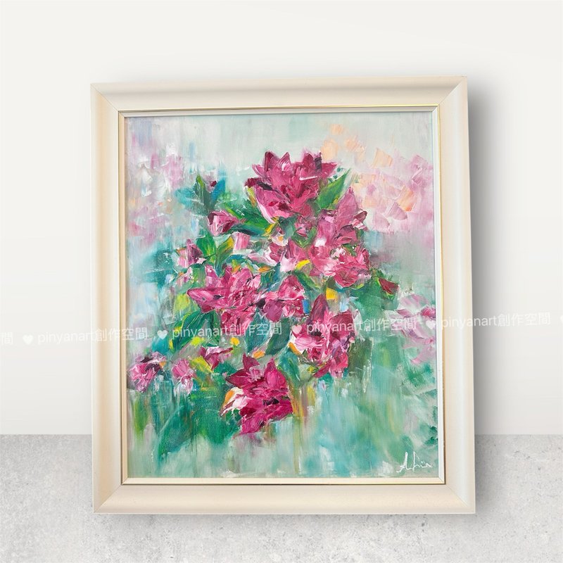 花语之间 A-Lin 油彩#油画 #油画创作 - 摆饰 - 棉.麻