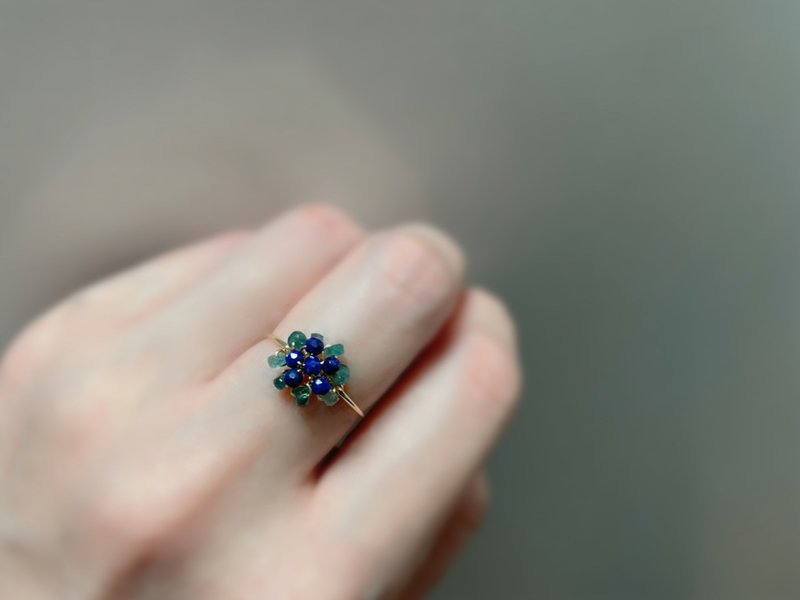 Bijou bouquet - 蓝宝石与蓝锥矿的缠绕戒指 - 戒指 - 宝石 蓝色
