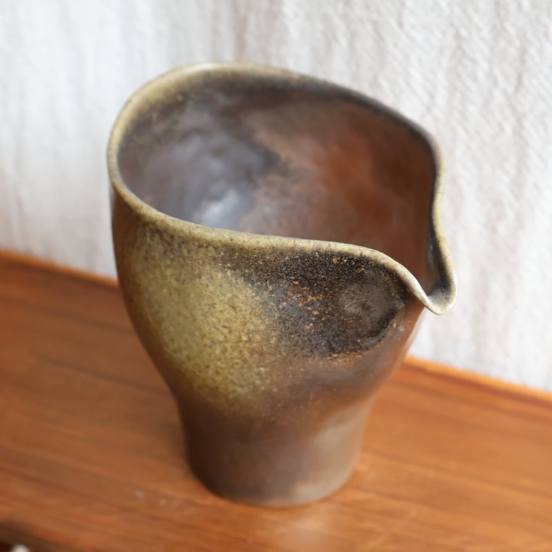 墨朱 柴烧陶手捏茶海 大容量 - 茶具/茶杯 - 陶 咖啡色