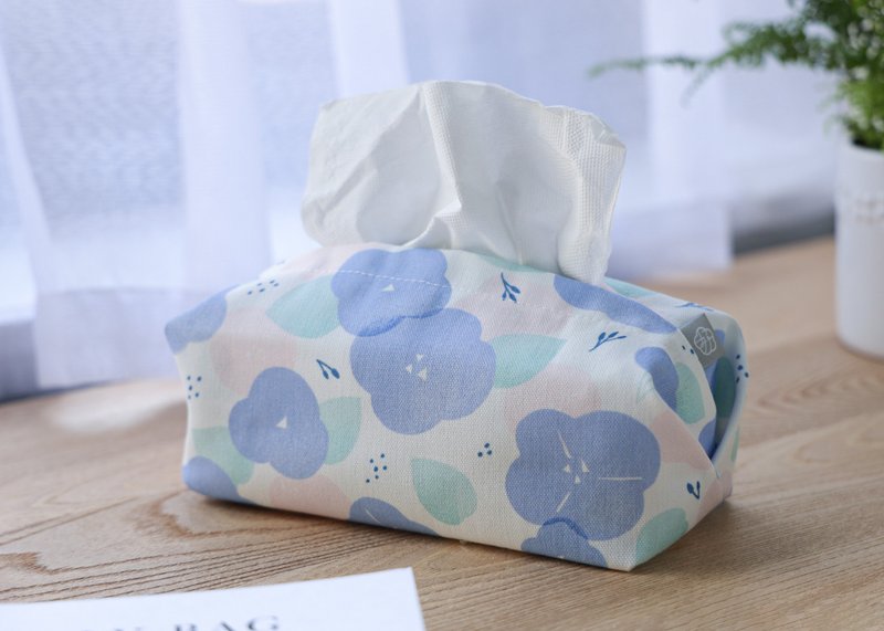 【牵牛花-卫生纸套】桌上型 / 版型硬挺 - 纸巾盒 - 聚酯纤维 紫色