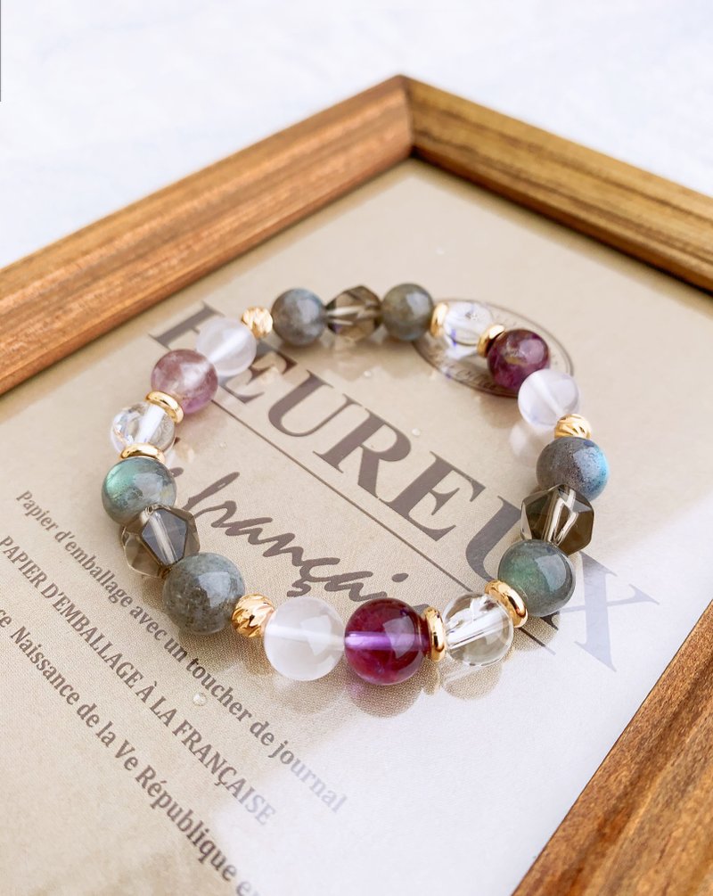 阿赛斯特莱石/紫幽灵/冰种星芒粉水晶/茶水晶/拉长石 - 手链/手环 - 水晶