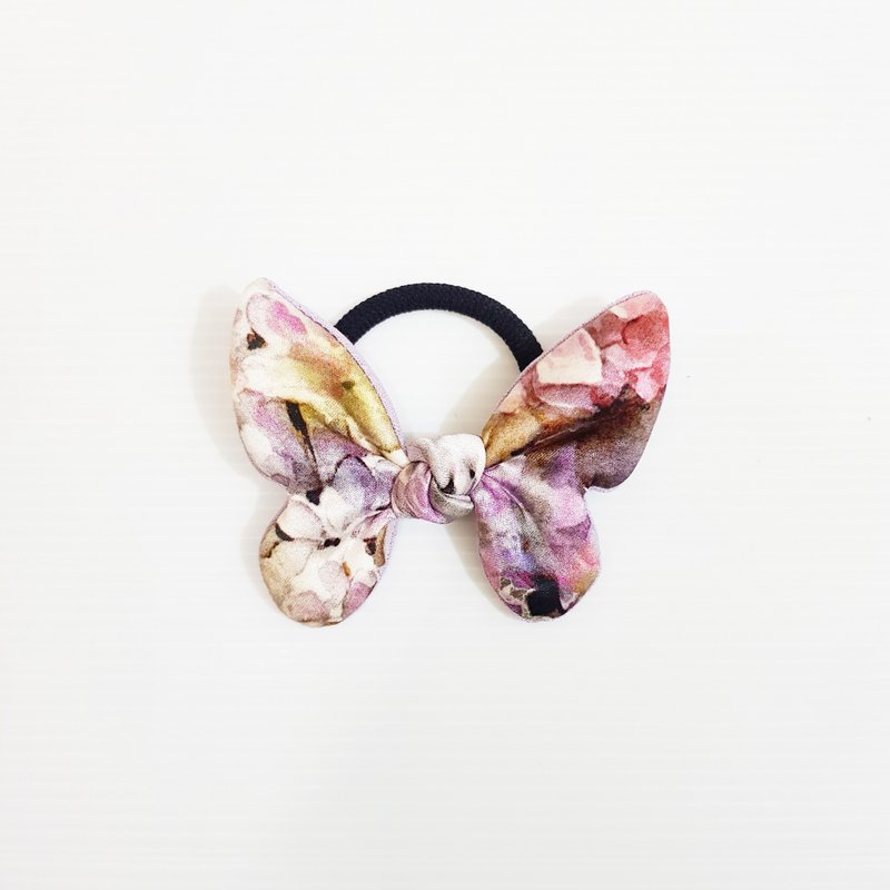 【浪漫花语-浅紫】 限量 光泽感!!! 蝴蝶结 造型发圈 - 发饰 - 丝.绢 紫色